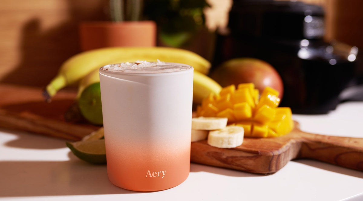 Re-using Glassware & Lucy Lord's Banana Mango and Lime Smoothie